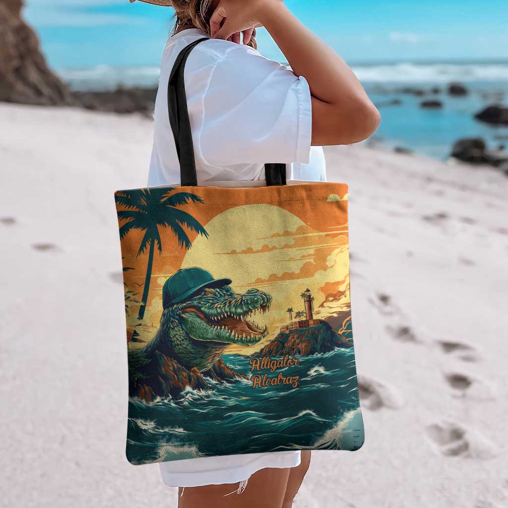 Everglades Alligator Alcatraz Vintage Tote Bag - Wonder Print Shop