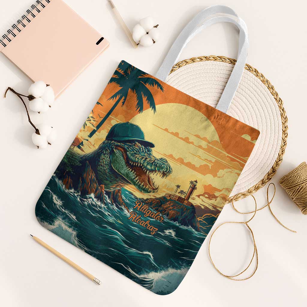 Everglades Alligator Alcatraz Vintage Tote Bag - Wonder Print Shop