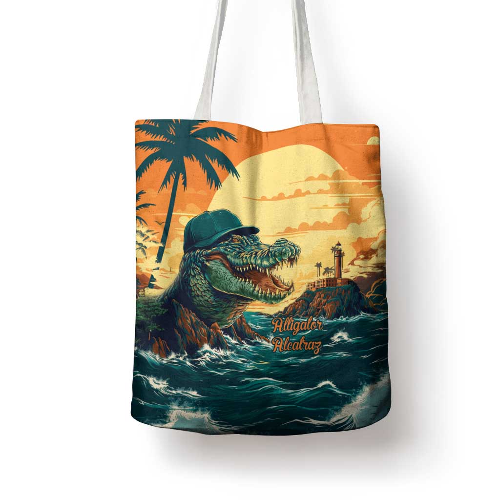 Everglades Alligator Alcatraz Vintage Tote Bag - Wonder Print Shop