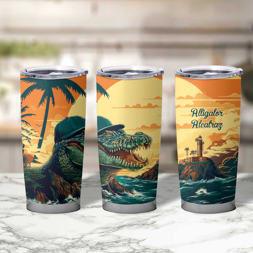 Everglades Alligator Alcatraz Vintage Tumbler Cup - Wonder Print Shop