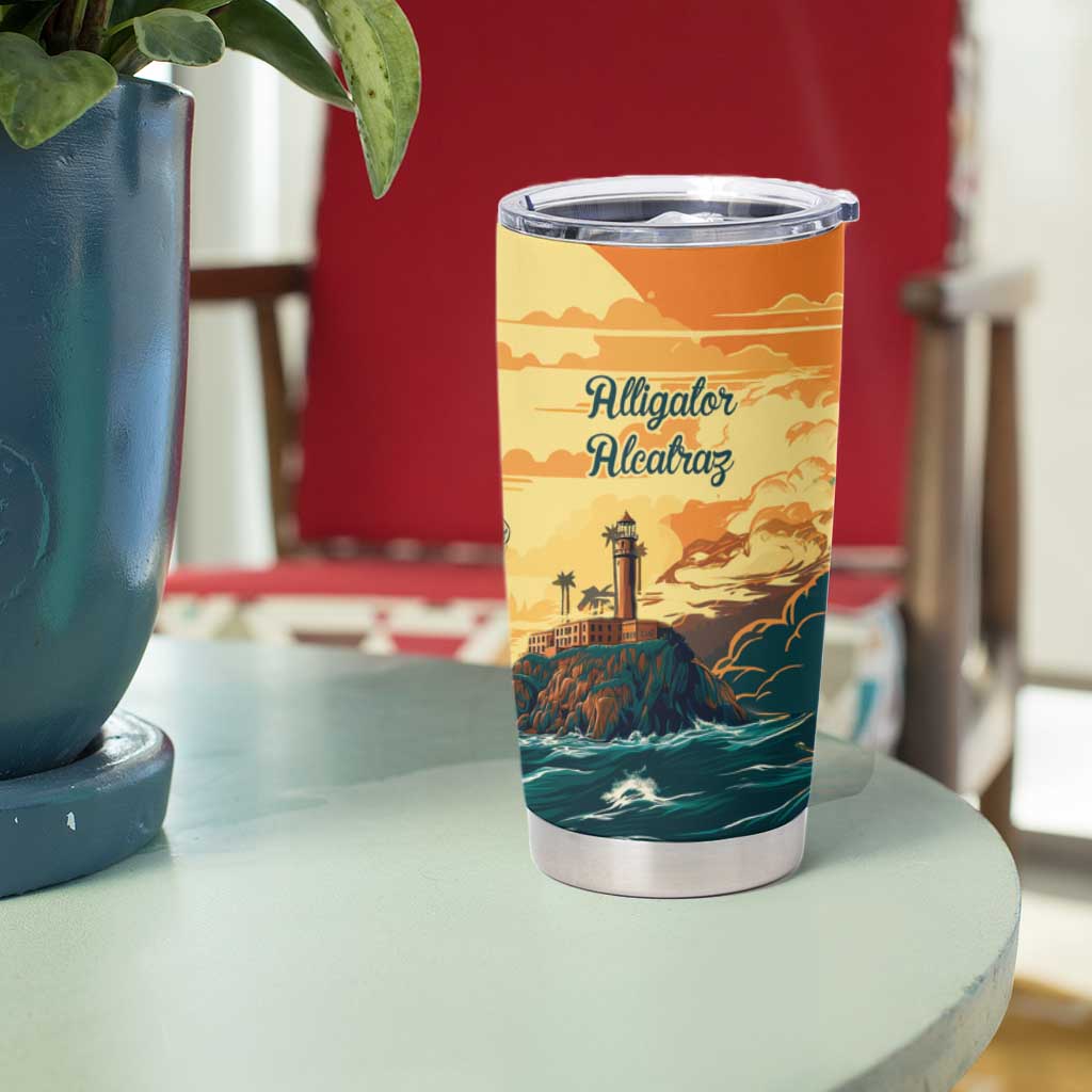 Everglades Alligator Alcatraz Vintage Tumbler Cup - Wonder Print Shop