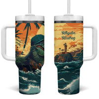 Everglades Alligator Alcatraz Vintage Tumbler With Handle - Wonder Print Shop