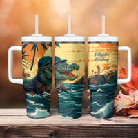 Everglades Alligator Alcatraz Vintage Tumbler With Handle - Wonder Print Shop