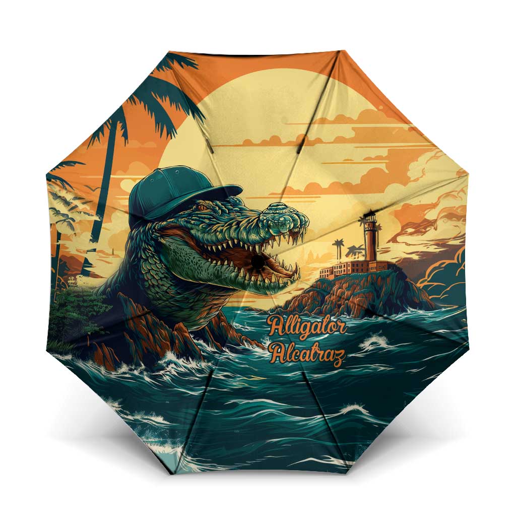 Everglades Alligator Alcatraz Vintage Umbrella - Wonder Print Shop