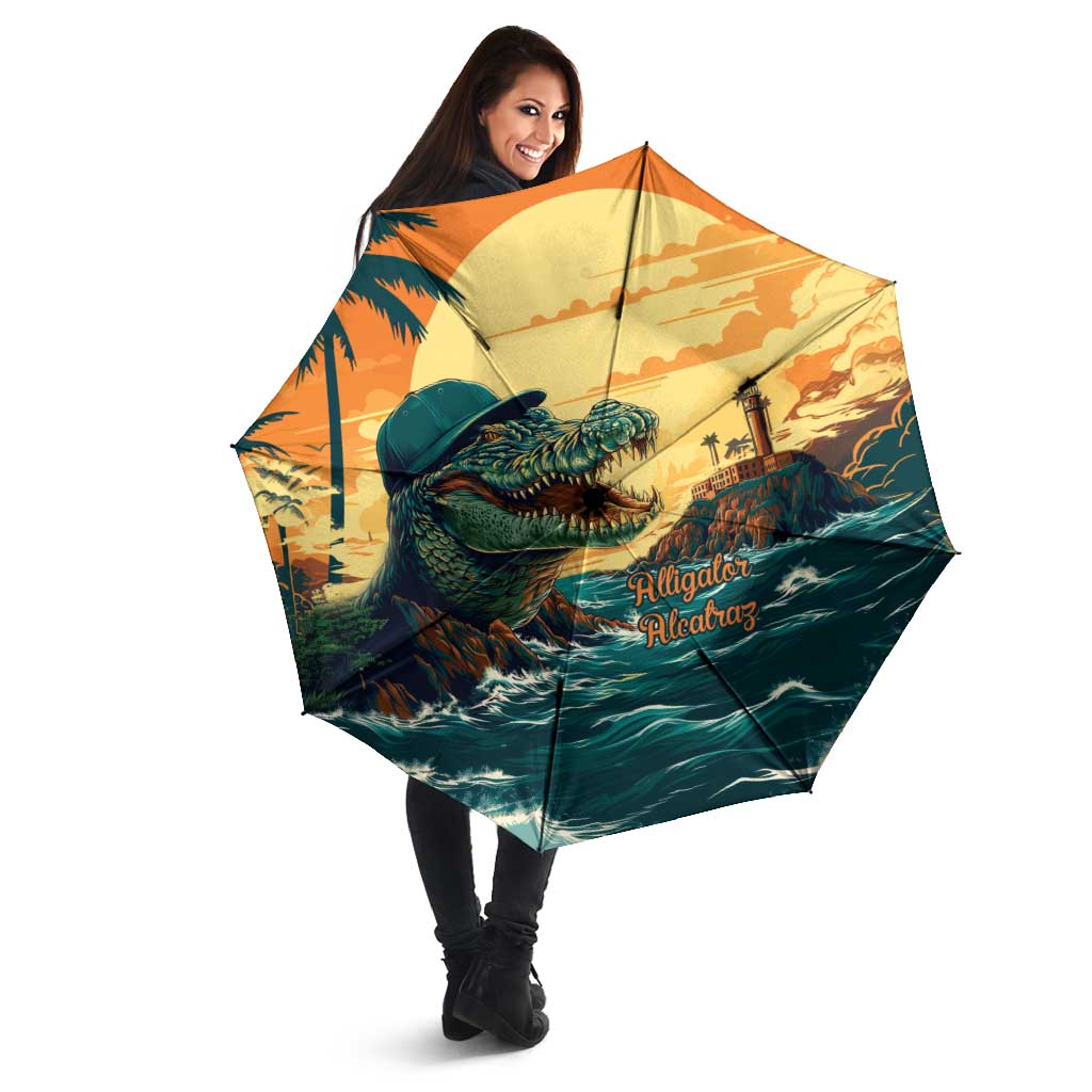 Everglades Alligator Alcatraz Vintage Umbrella - Wonder Print Shop