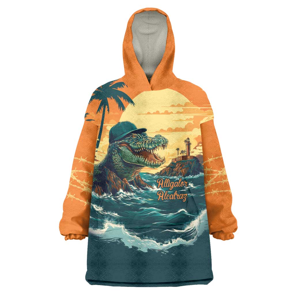 Everglades Alligator Alcatraz Vintage Wearable Blanket Hoodie - Wonder Print Shop