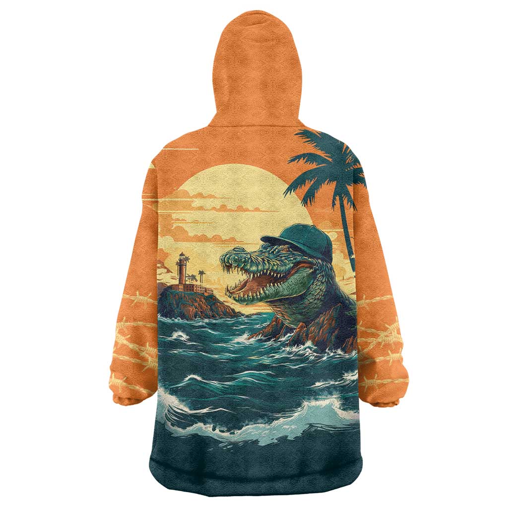 Everglades Alligator Alcatraz Vintage Wearable Blanket Hoodie - Wonder Print Shop