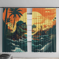 Everglades Alligator Alcatraz Vintage Window Curtain - Wonder Print Shop