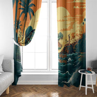 Everglades Alligator Alcatraz Vintage Window Curtain - Wonder Print Shop