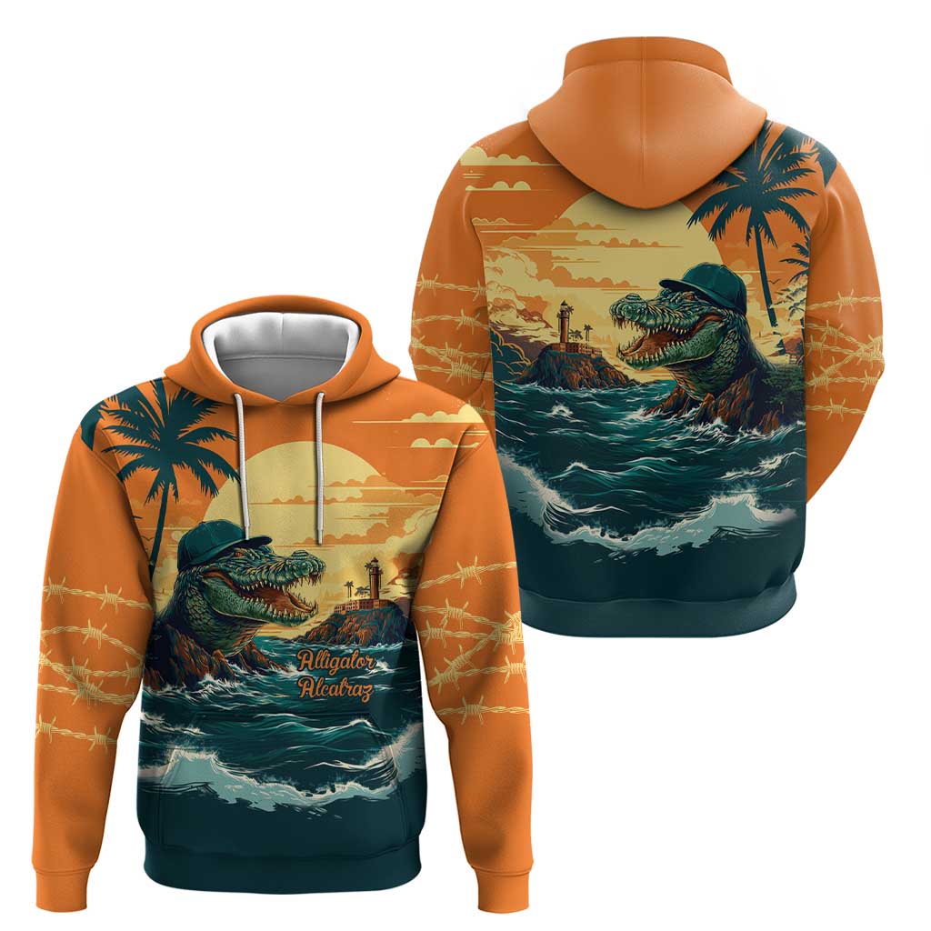 Everglades Alligator Alcatraz Vintage Zip Hoodie - Wonder Print Shop