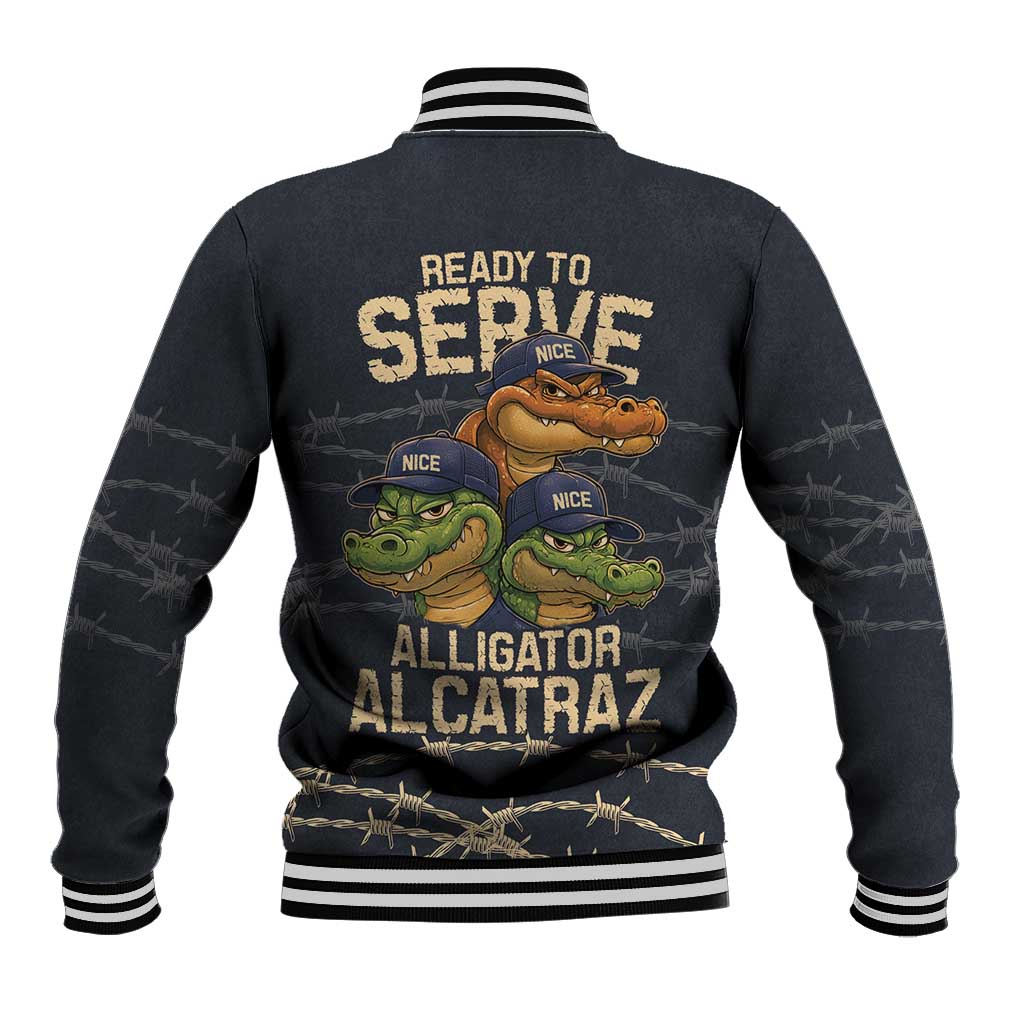 Ready To Serve Alligator Alcatraz Baseball Jacket - Wonder Print Shop