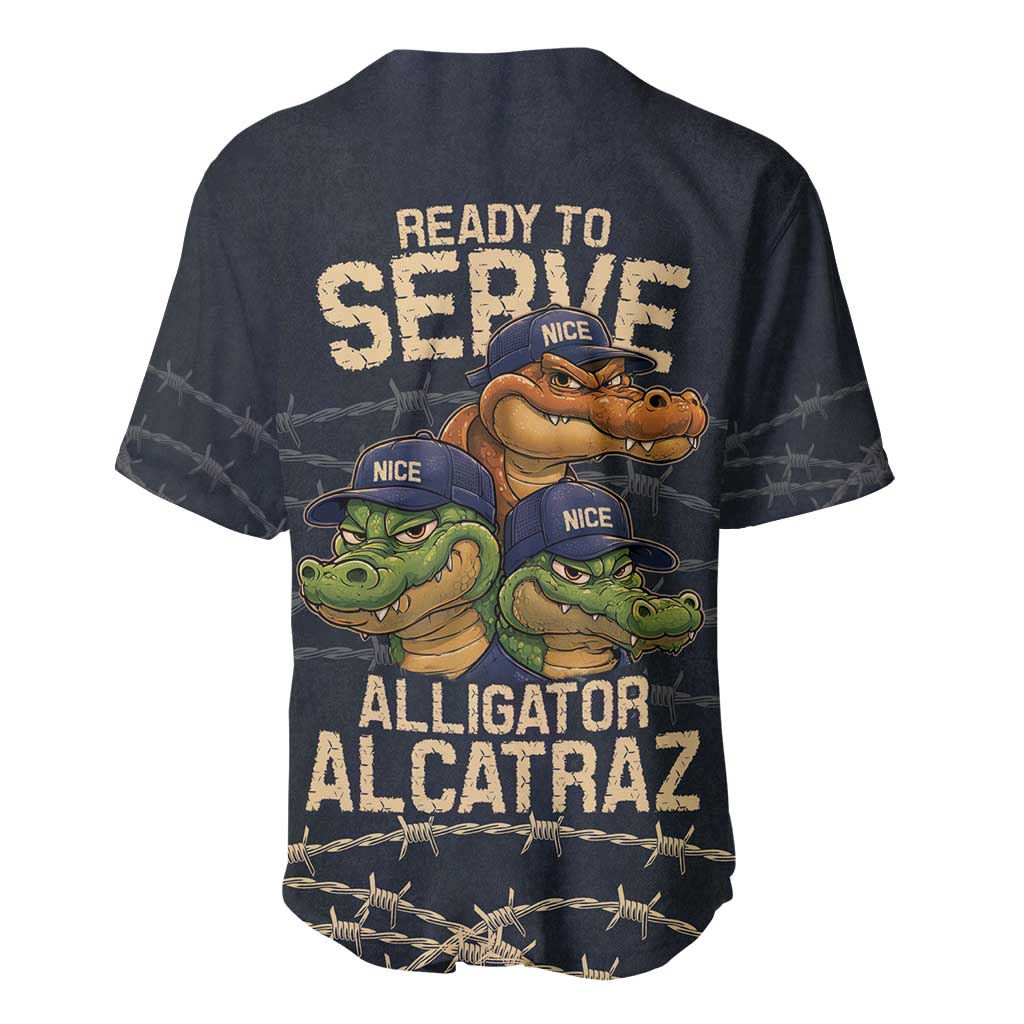 Ready To Serve Alligator Alcatraz Baseball Jersey - Wonder Print Shop