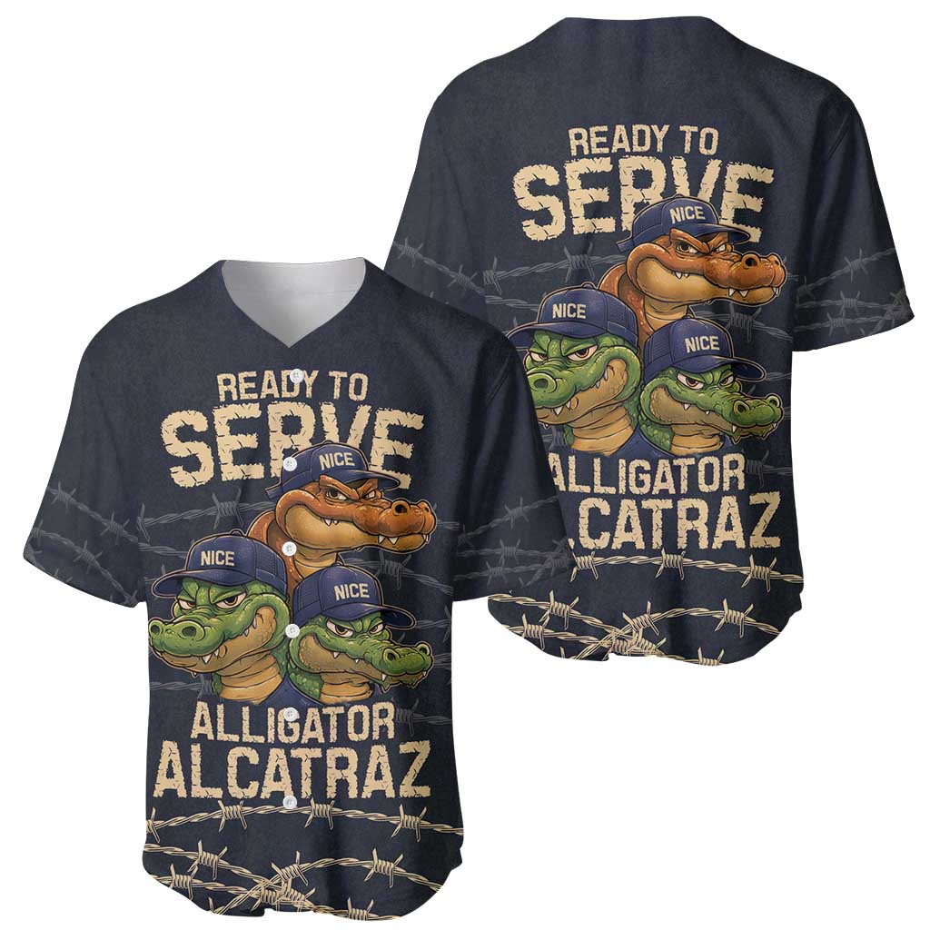 Ready To Serve Alligator Alcatraz Baseball Jersey - Wonder Print Shop