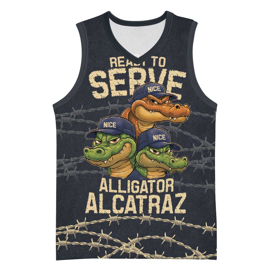 Ready To Serve Alligator Alcatraz Basketball Jersey - Wonder Print Shop