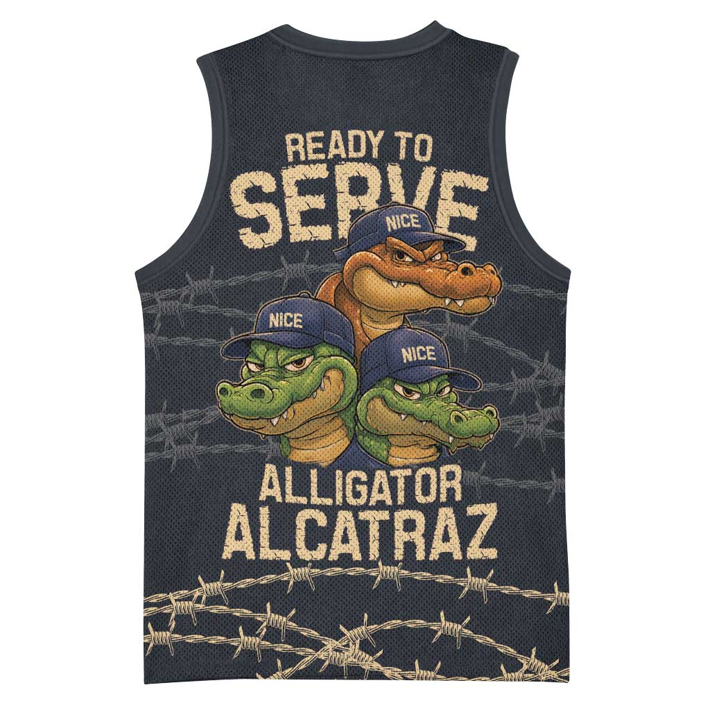 Ready To Serve Alligator Alcatraz Basketball Jersey - Wonder Print Shop