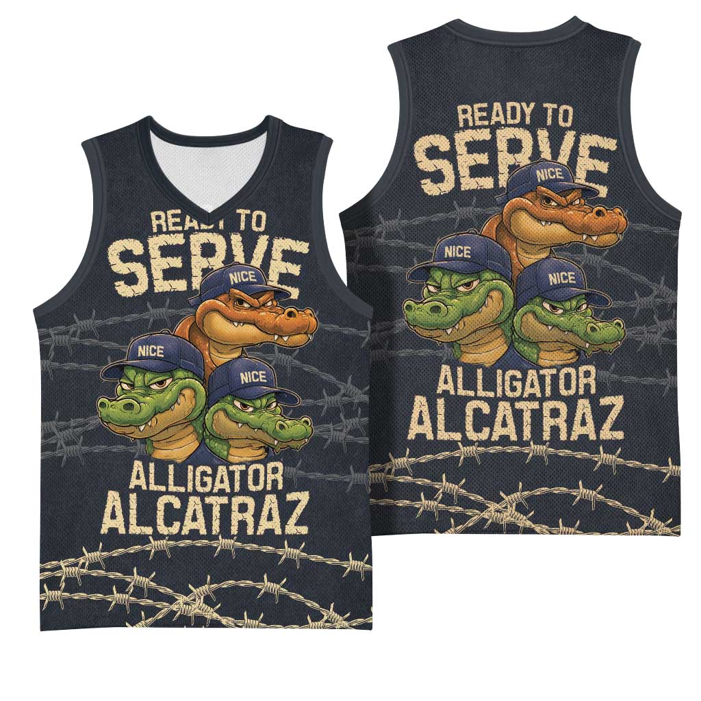 Ready To Serve Alligator Alcatraz Basketball Jersey - Wonder Print Shop