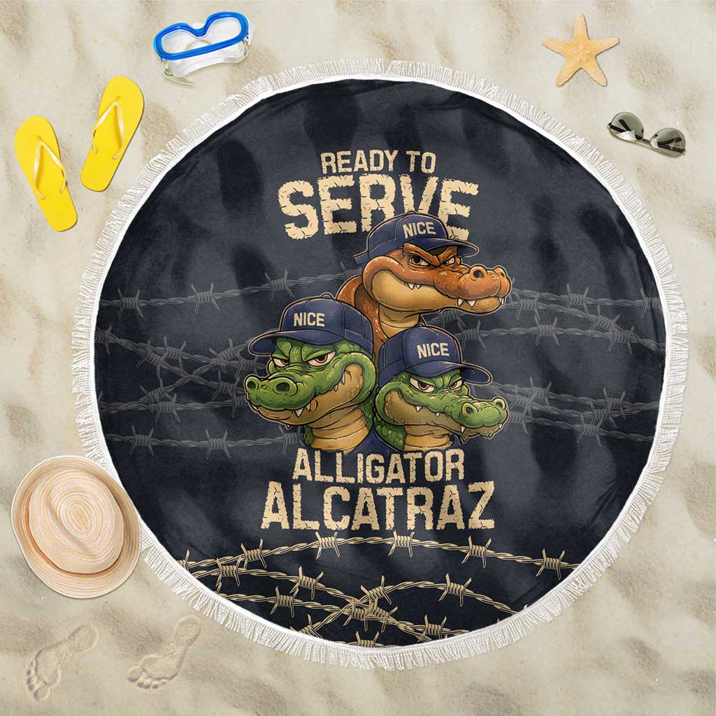 Ready To Serve Alligator Alcatraz Beach Blanket - Wonder Print Shop