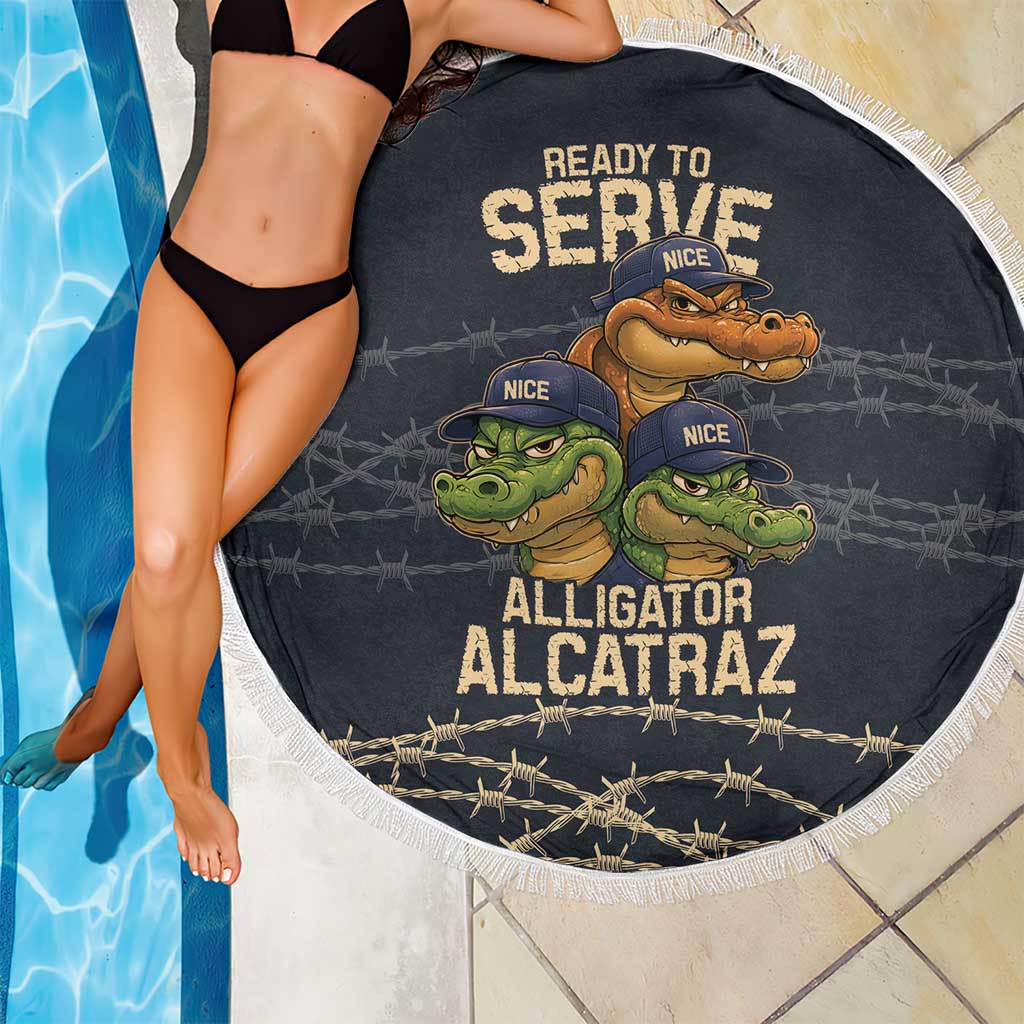 Ready To Serve Alligator Alcatraz Beach Blanket - Wonder Print Shop