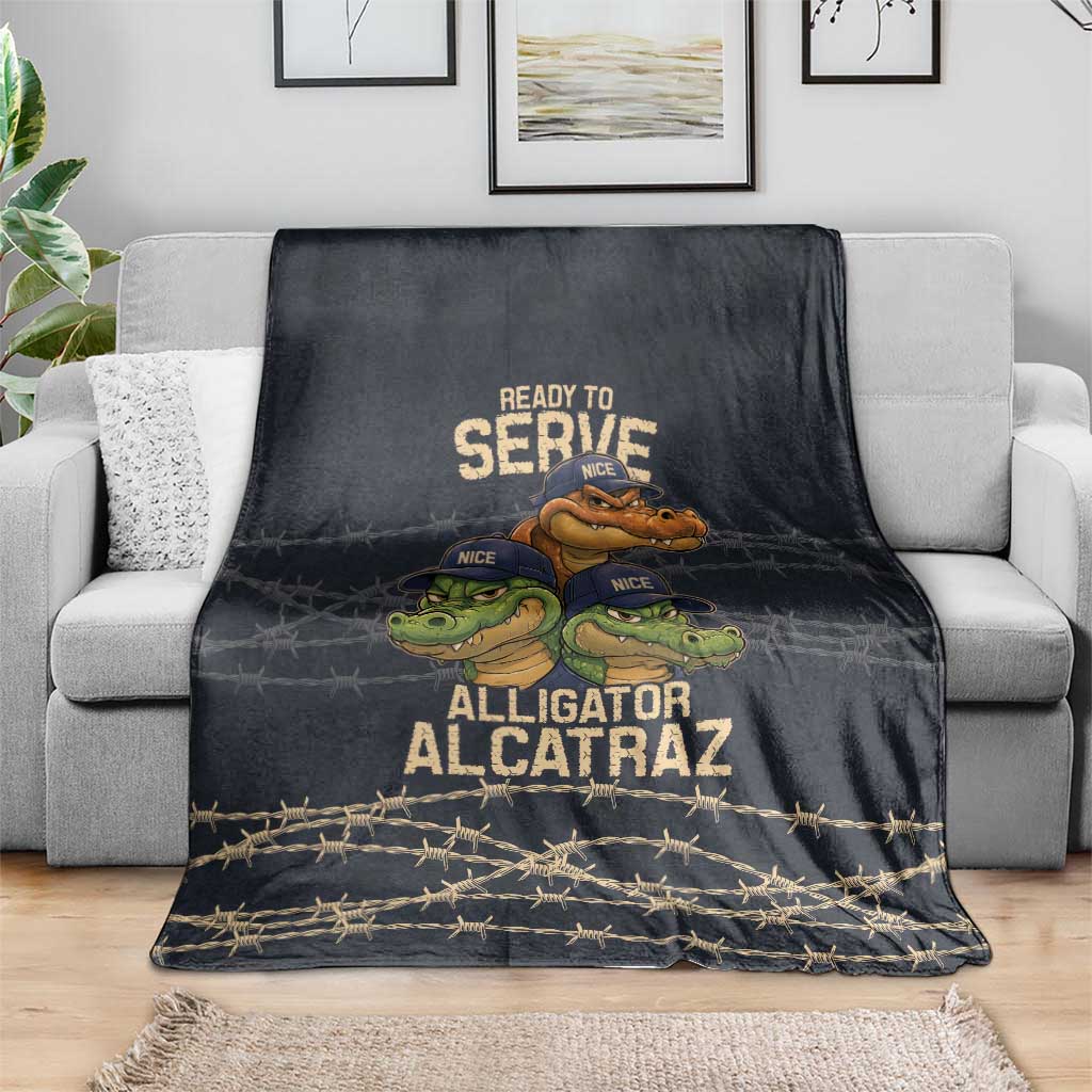 Ready To Serve Alligator Alcatraz Blanket - Wonder Print Shop