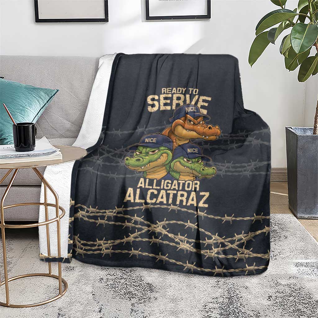 Ready To Serve Alligator Alcatraz Blanket - Wonder Print Shop