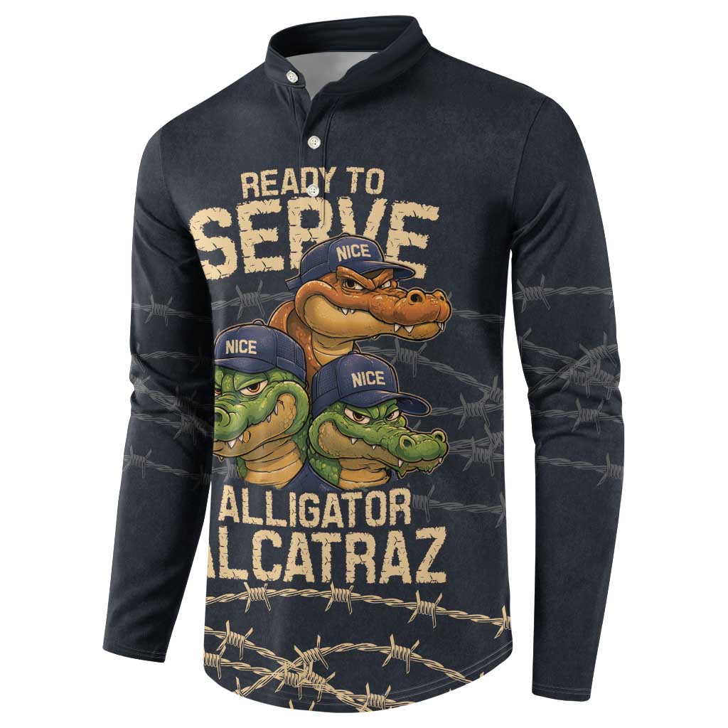 Ready To Serve Alligator Alcatraz Button Sweatshirt - Wonder Print Shop