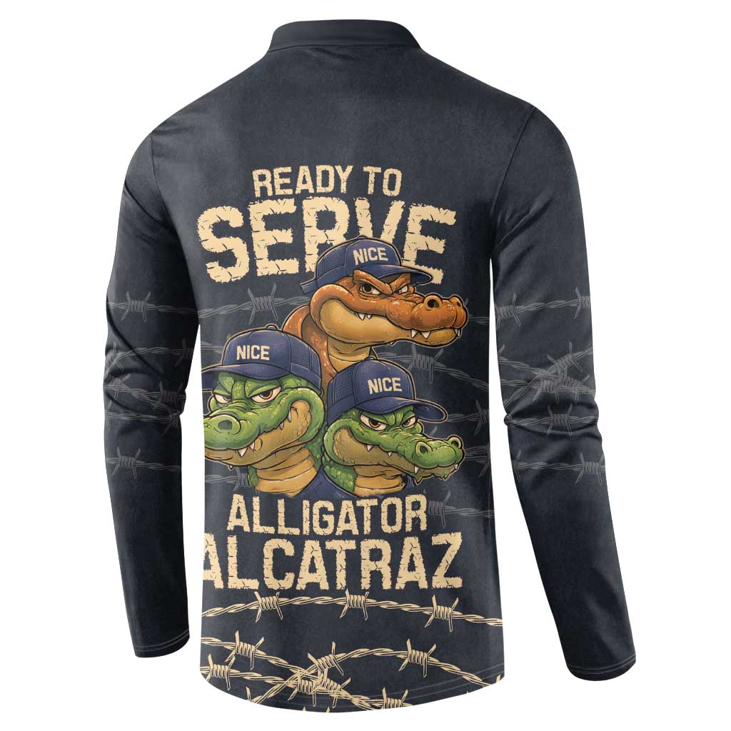 Ready To Serve Alligator Alcatraz Button Sweatshirt - Wonder Print Shop