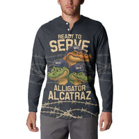 Ready To Serve Alligator Alcatraz Button Sweatshirt - Wonder Print Shop