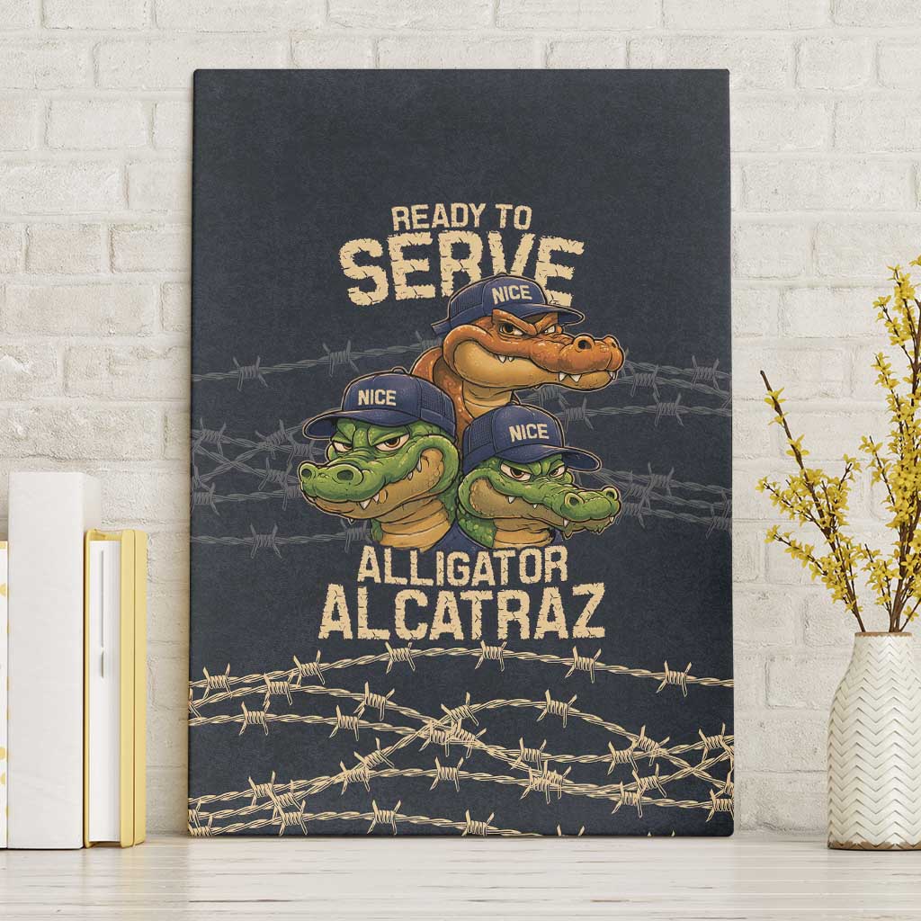 Ready To Serve Alligator Alcatraz Canvas Wall Art - Wonder Print Shop