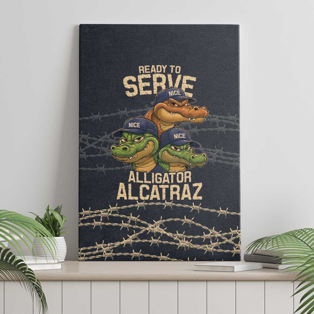 Ready To Serve Alligator Alcatraz Canvas Wall Art - Wonder Print Shop