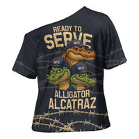 Ready To Serve Alligator Alcatraz Cross Shoulder Shirt - Wonder Print Shop