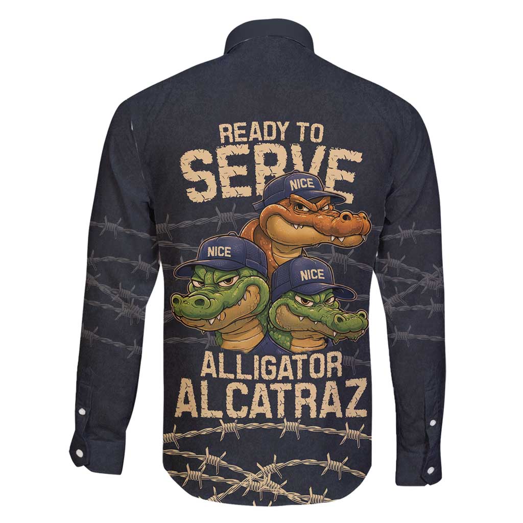 Ready To Serve Alligator Alcatraz Family Matching Long Sleeve Bodycon Dress and Hawaiian Shirt - Wonder Print Shop