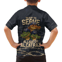 Ready To Serve Alligator Alcatraz Family Matching Summer Maxi Dress and Hawaiian Shirt - Wonder Print Shop