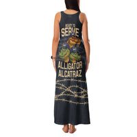 Ready To Serve Alligator Alcatraz Family Matching Tank Maxi Dress and Hawaiian Shirt - Wonder Print Shop