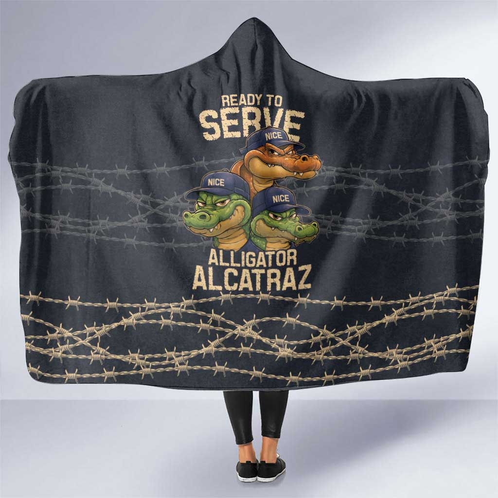 Ready To Serve Alligator Alcatraz Hooded Blanket - Wonder Print Shop