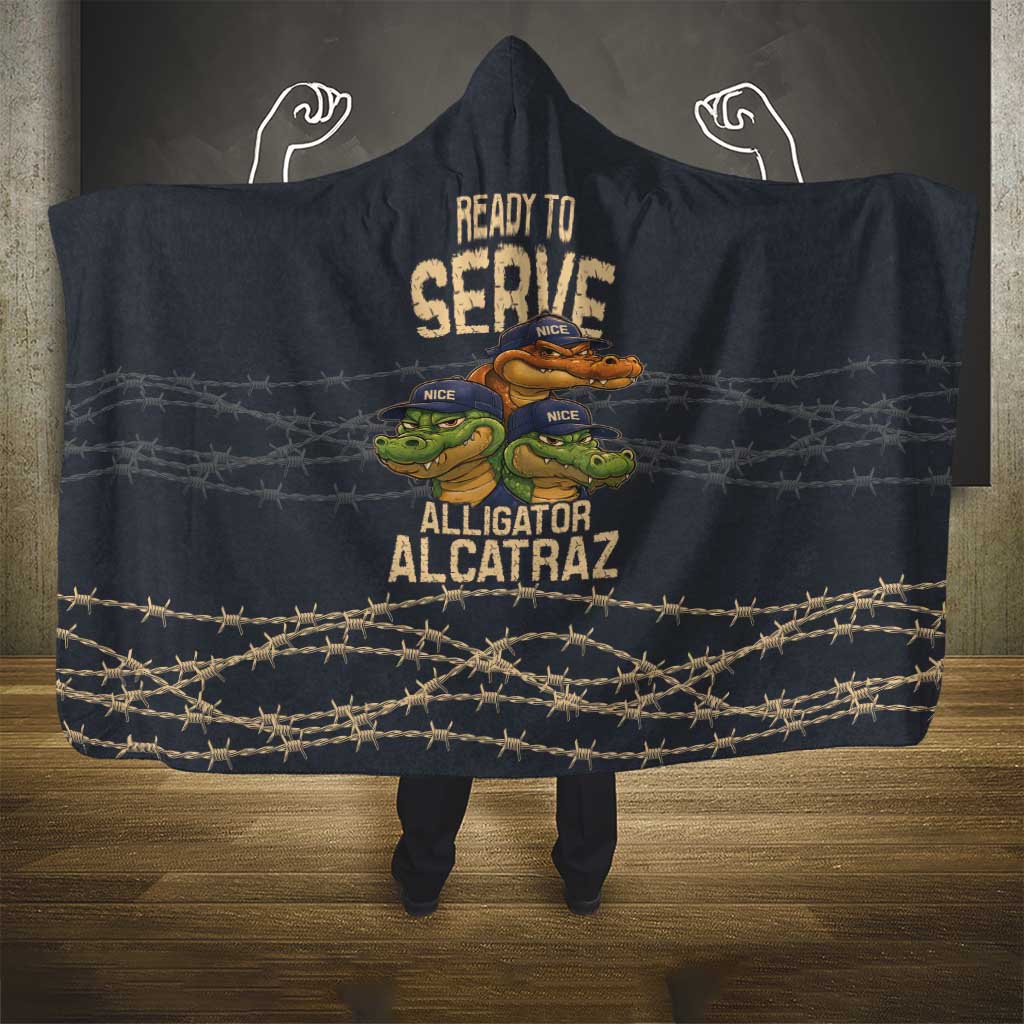 Ready To Serve Alligator Alcatraz Hooded Blanket - Wonder Print Shop