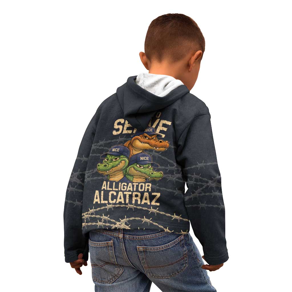 Ready To Serve Alligator Alcatraz Kid Hoodie - Wonder Print Shop