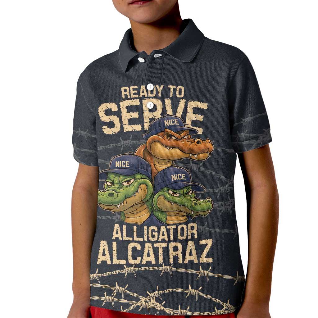 Ready To Serve Alligator Alcatraz Kid Polo Shirt - Wonder Print Shop