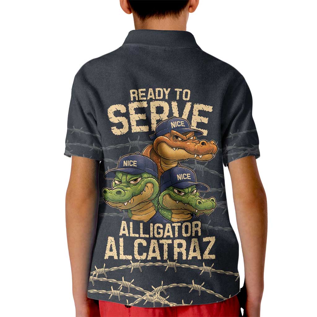 Ready To Serve Alligator Alcatraz Kid Polo Shirt - Wonder Print Shop