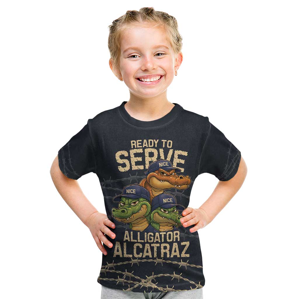Ready To Serve Alligator Alcatraz Kid T Shirt - Wonder Print Shop
