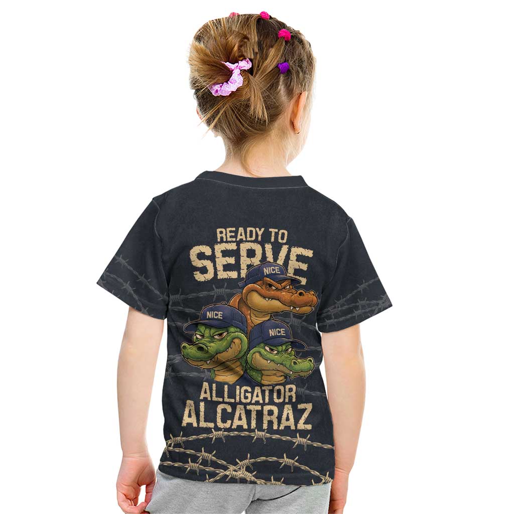Ready To Serve Alligator Alcatraz Kid T Shirt - Wonder Print Shop