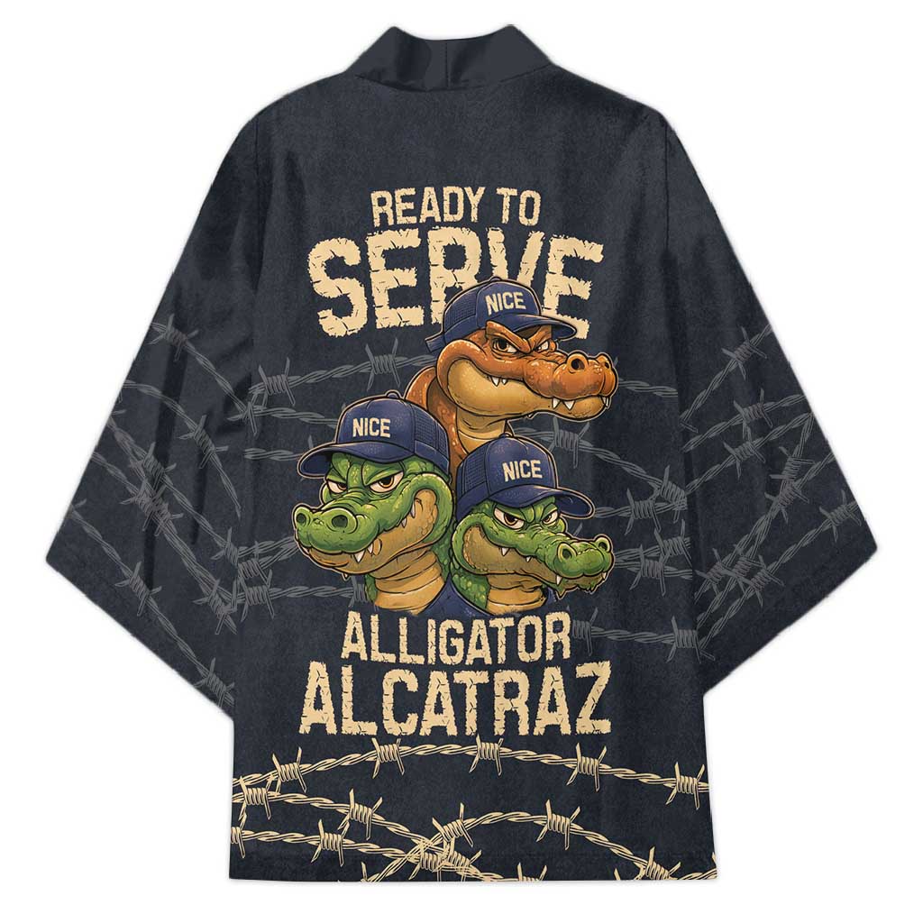 Ready To Serve Alligator Alcatraz Kimono - Wonder Print Shop