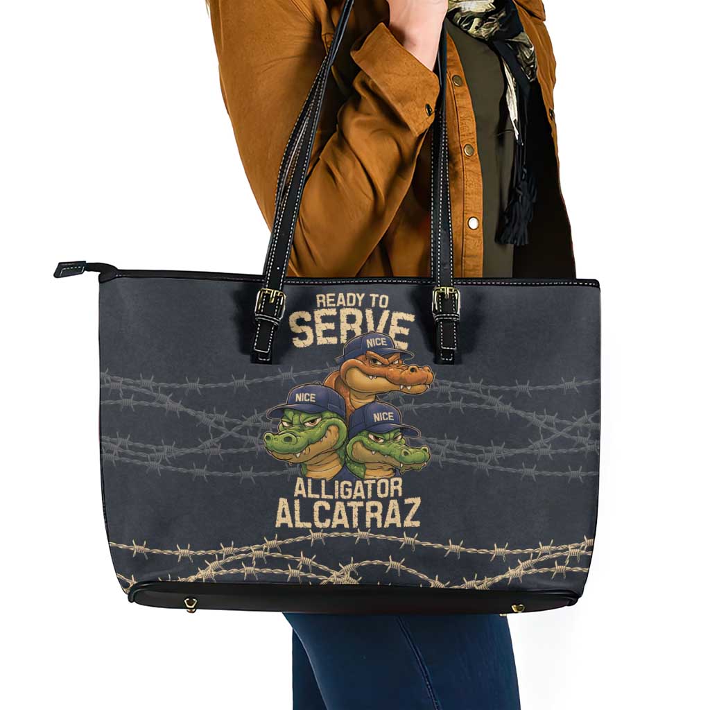 Ready To Serve Alligator Alcatraz Leather Tote Bag - Wonder Print Shop