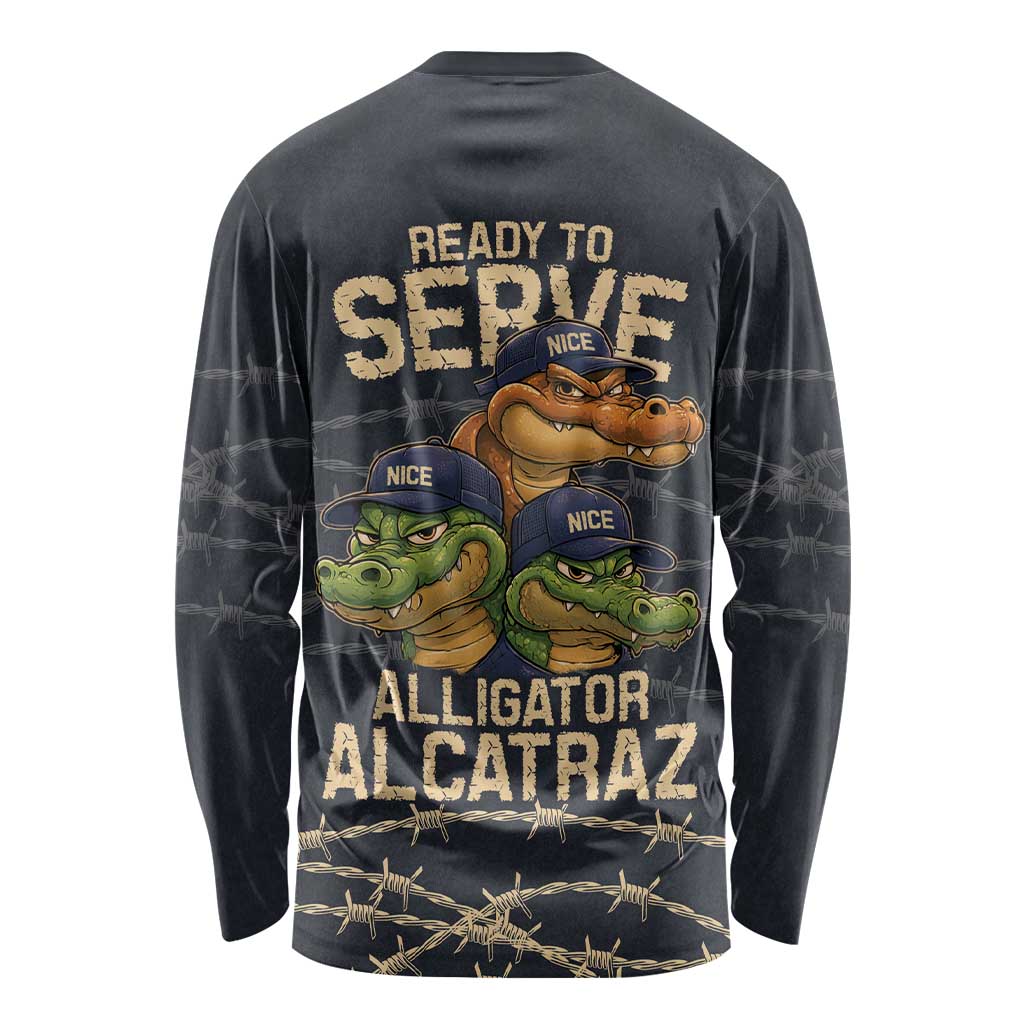 Ready To Serve Alligator Alcatraz Long Sleeve Shirt - Wonder Print Shop