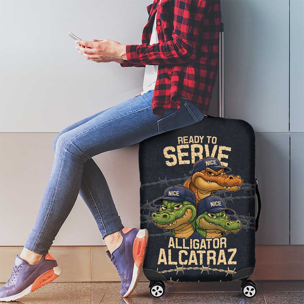 Ready To Serve Alligator Alcatraz Luggage Cover - Wonder Print Shop