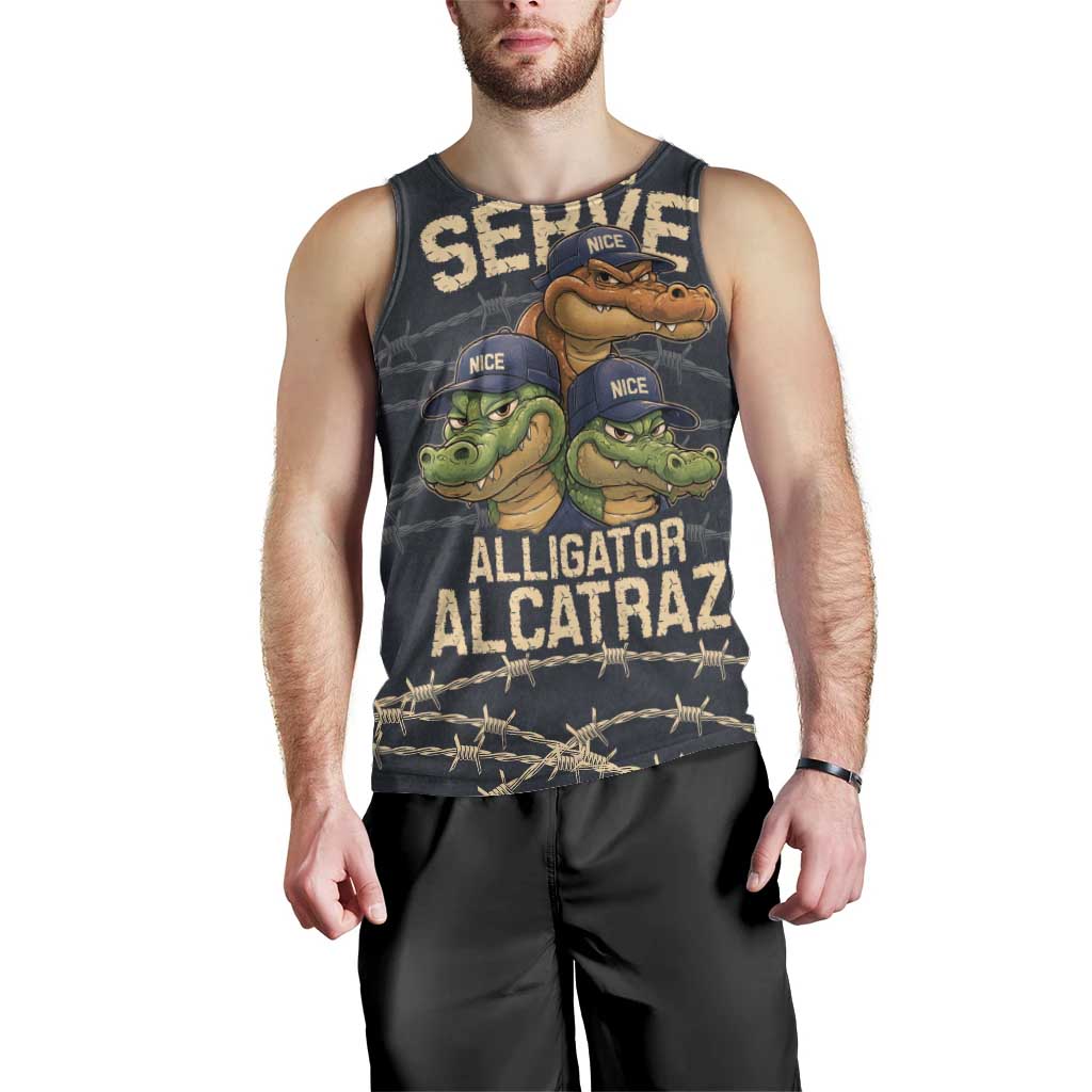 Ready To Serve Alligator Alcatraz Men Tank Top - Wonder Print Shop
