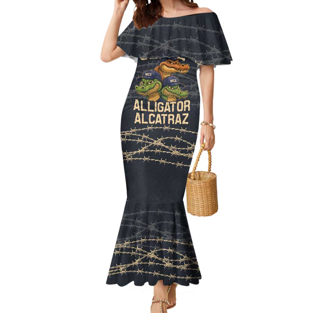 Ready To Serve Alligator Alcatraz Mermaid Dress - Wonder Print Shop