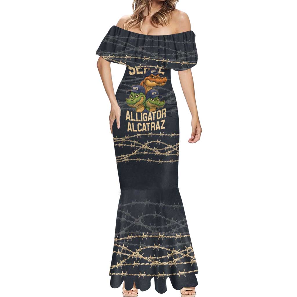 Ready To Serve Alligator Alcatraz Mermaid Dress - Wonder Print Shop