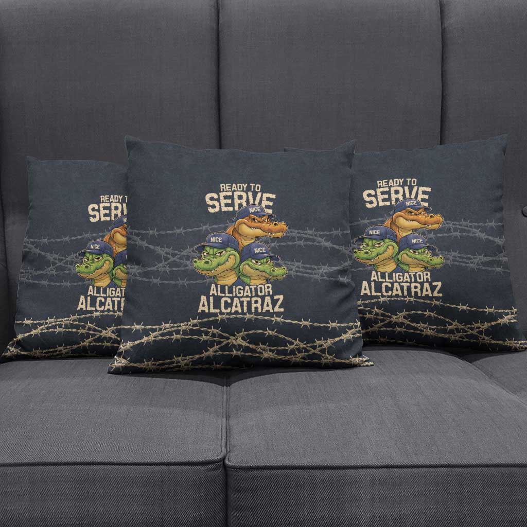 Ready To Serve Alligator Alcatraz Pillow Cover - Wonder Print Shop