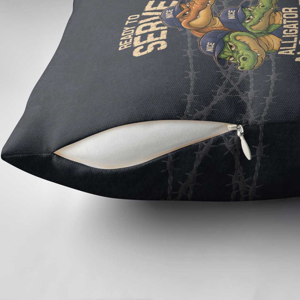 Ready To Serve Alligator Alcatraz Pillow Cover - Wonder Print Shop