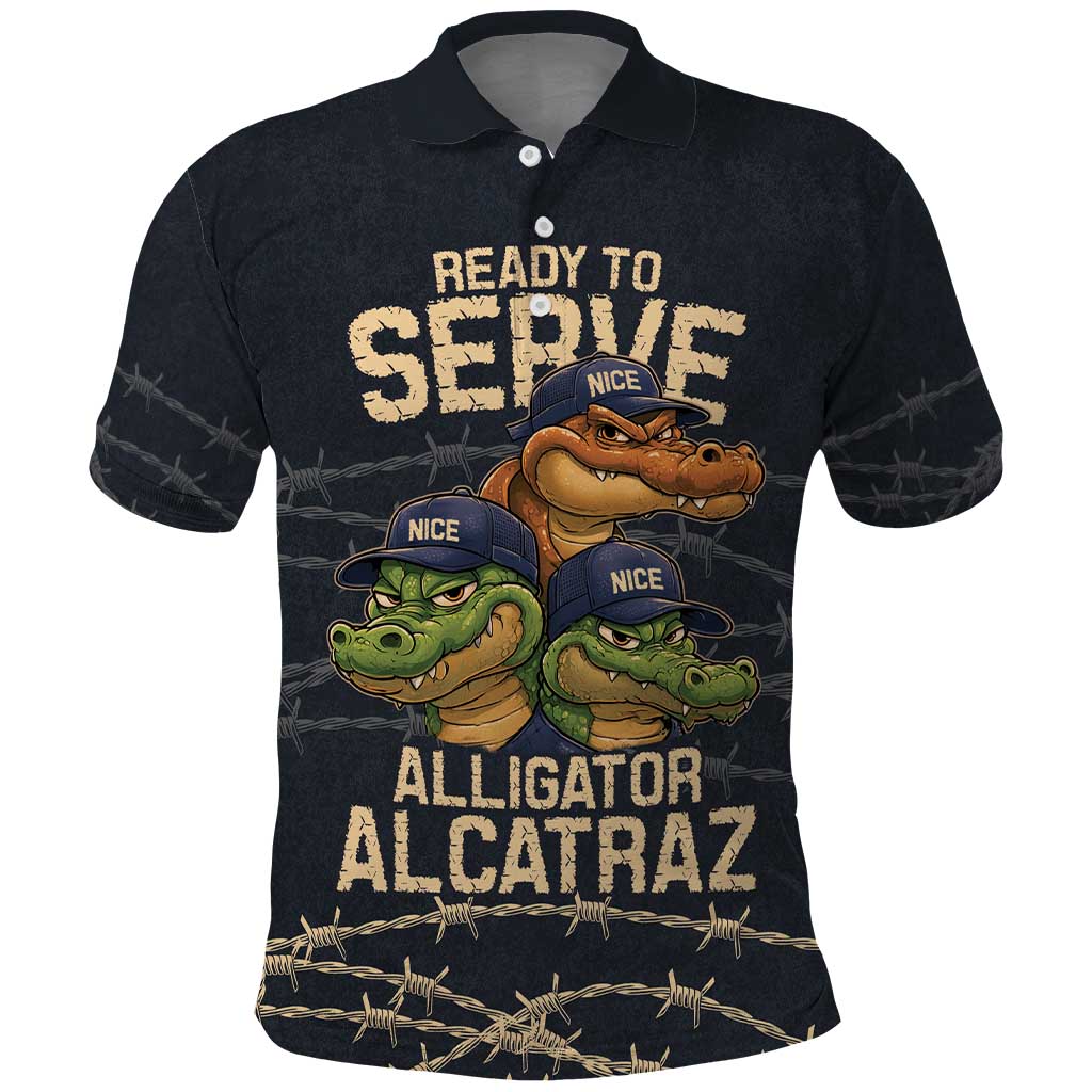 Ready To Serve Alligator Alcatraz Polo Shirt - Wonder Print Shop